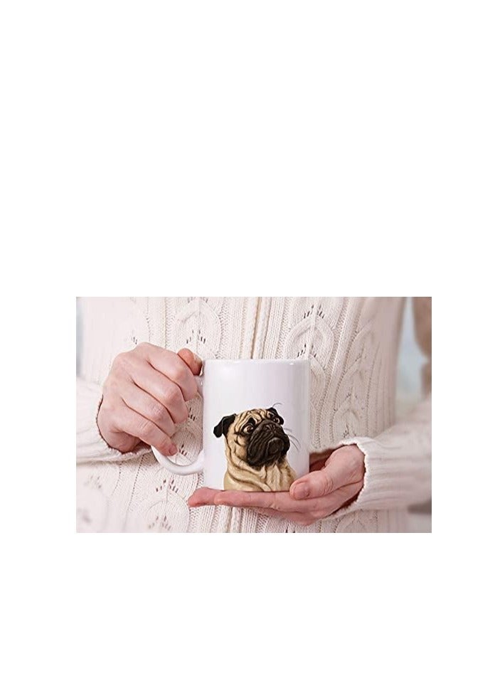 RYN Cute Dazed Pug Puppy Dog Ceramic Coffee Mug Tea Cup, 11 OZ - Image 3