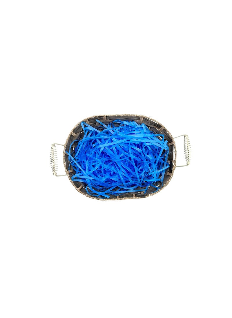 ECO SARRAS Eco Sarras thin shredded paper crinkle paper grass strips gift tray decoration gift hamper decorations gift box fillers wedding birthday valentines day gift 200 Grams Dark Blue  - Image 1