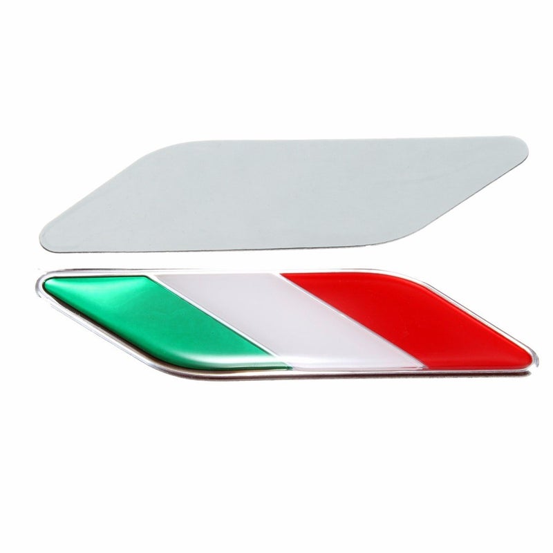 AutoE 1 Pair 3D Car Italy Flag Stickers Badge Emblems Decal Decor - Image 2