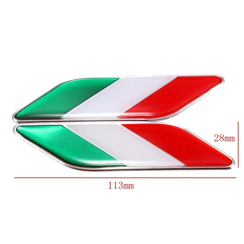 AutoE 1 Pair 3D Car Italy Flag Stickers Badge Emblems Decal Decor - Image 5