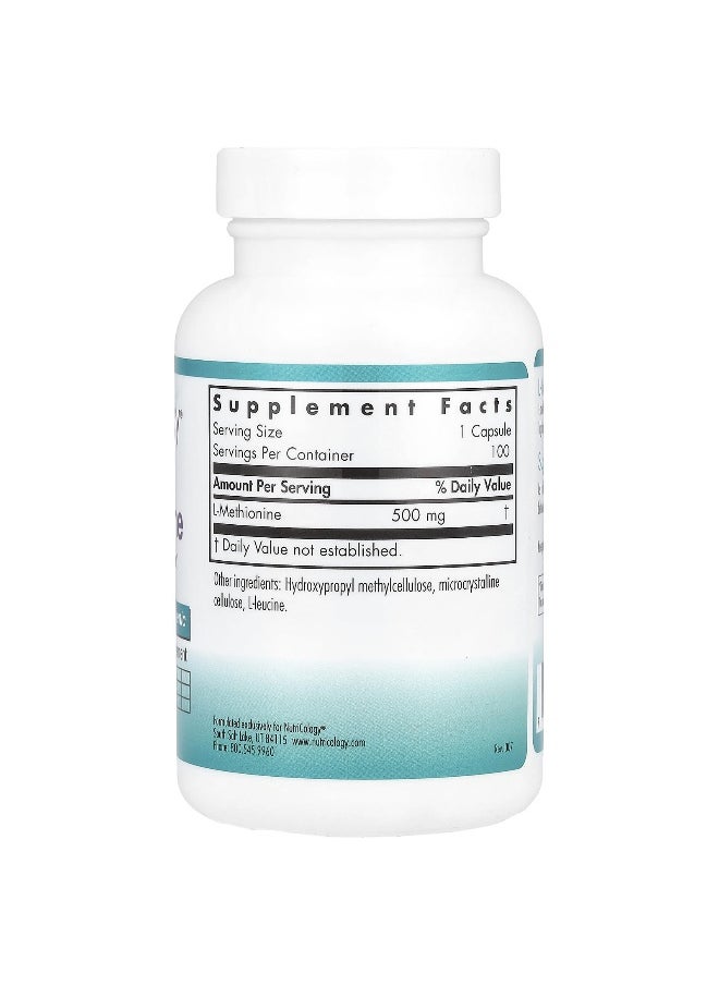 Nutricology Nutricology, L-Methionine, 500 mg , 100 Vegetarian Capsules  - Image 2