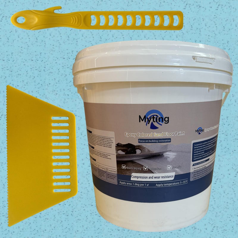 Myting Epoxy Colored Sand Floor Paint Epoxy Floor Paint High Gloss Marble Effect Coating for Indoor and Outdoor Wearresistant and nonslip Selfleveling Coating Blue 176OZ5KG - Image 2