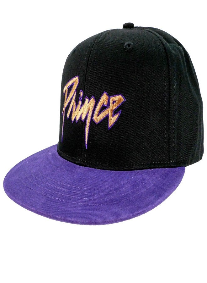 Prince Men's Gold Logo & Symbol Snapback Baseball Cap Adjustable Black - Image 1