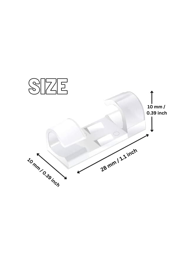 Green Tiger Self-Adhesive Cable Management Clips, 75 Pcs Cable Organizer, Cable Holder Durable Wire Management Clips for Office and Home, Transparent - Image 2