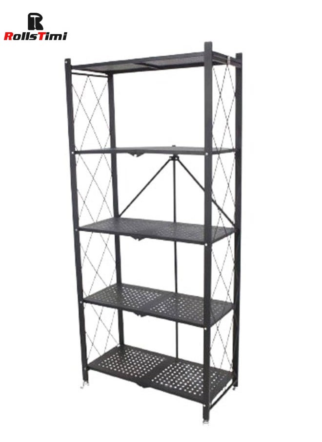 5-Layer Foldable Storage Rack With Wheels Black - pzsku/ZF3F3B60E0C370F13C527Z/45/_/1716622869/5cdf7622-84bc-41d6-9e5f-15fc2c31c083