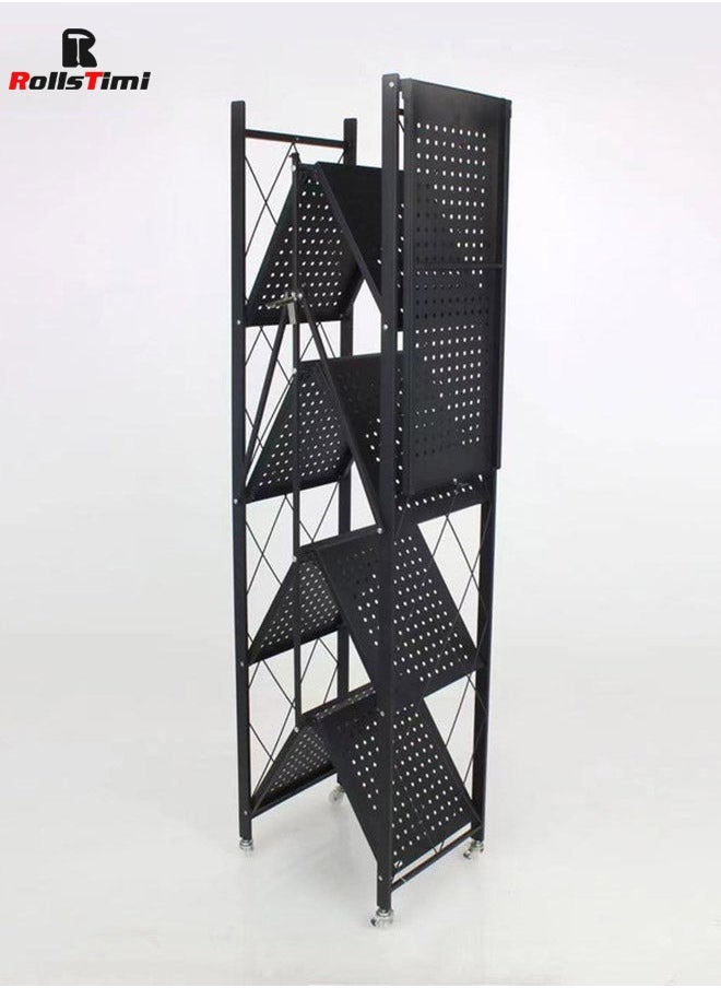 5-Layer Foldable Storage Rack With Wheels Black - pzsku/ZF3F3B60E0C370F13C527Z/45/_/1716622870/a8656d61-2740-4cc9-9a86-9042cede6273