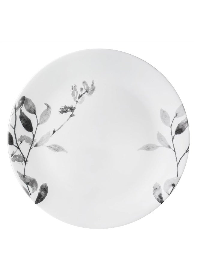 Corelle 12Piece Vitrelle Misty Leaves Chip and Break Resistant Dinner Set Grey - Image 4