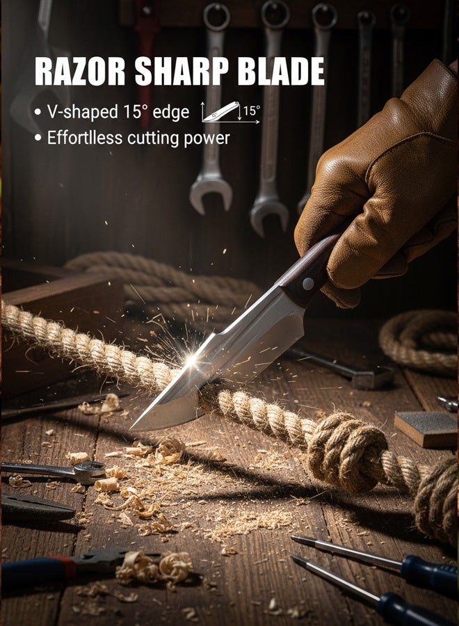 Outdoor Barbecue Meat Carving Knife, Camping Knife with Reinforced Hand-forged Blade - Image 4