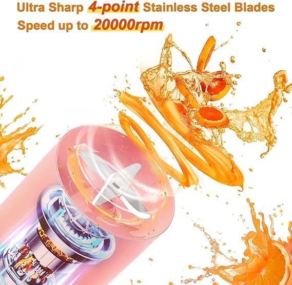 GAMAHA Rechargeable USB Bottle Juicer Personal Blender Automatic Fruits Mixer Portable Smoothie Maker Electric Juices Grinder Machine Transparent 320ML Juicer Multi - Image 4