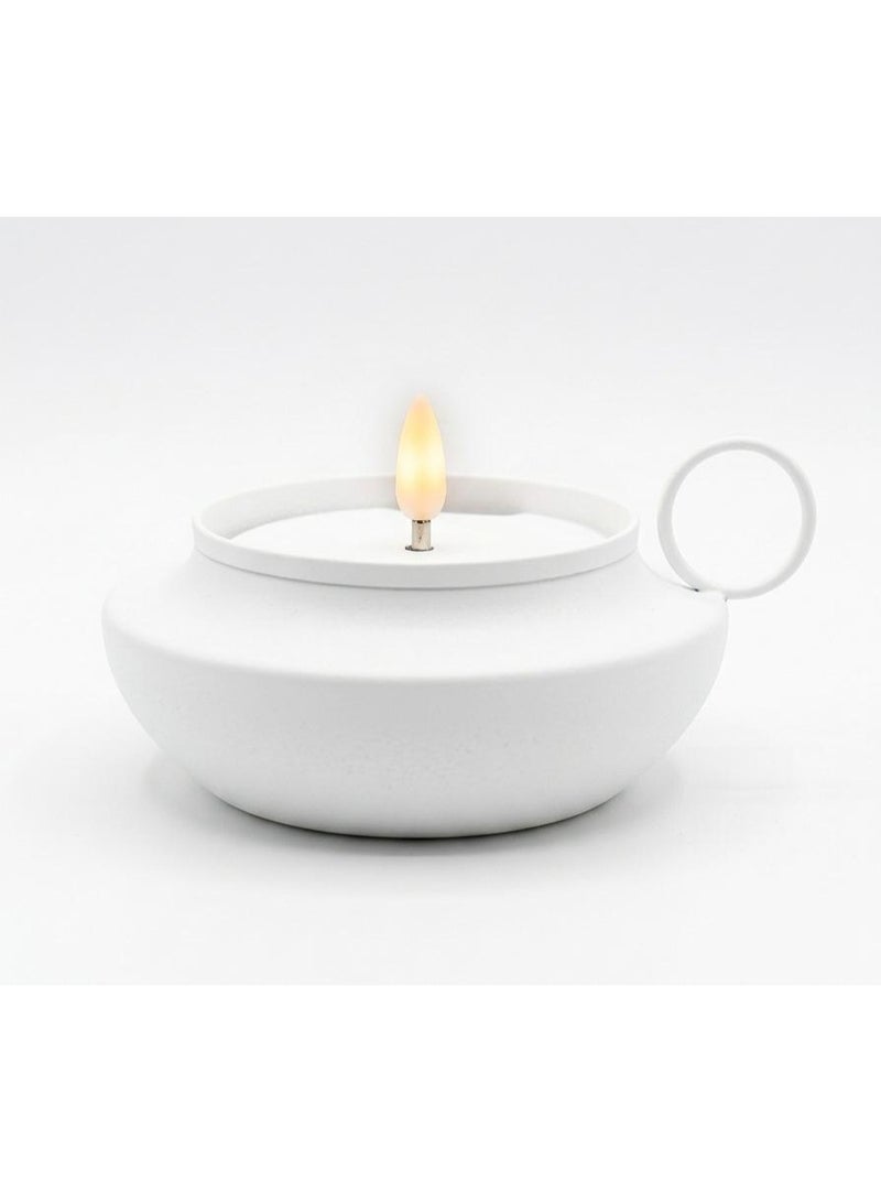 AKDC LED Metal Candle Light – White | 12×5 cm - Image 1