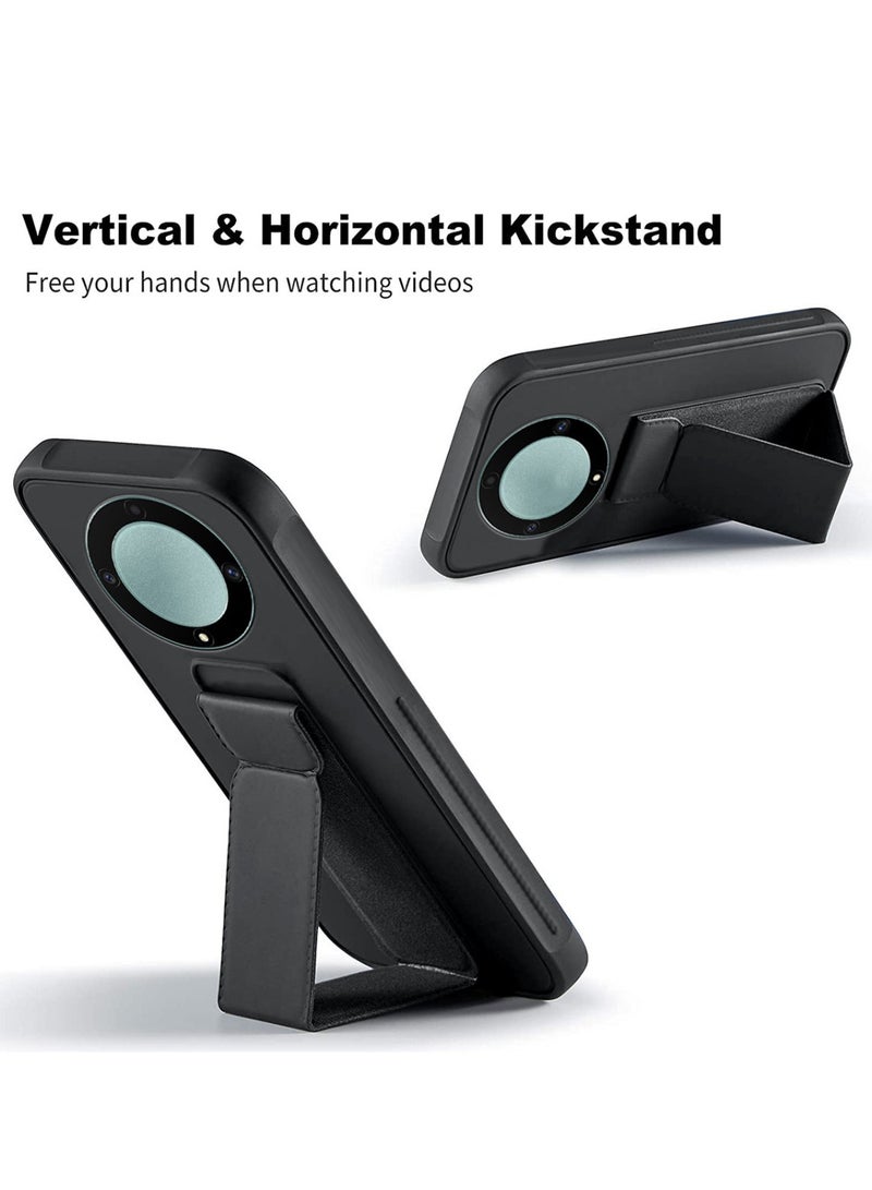 Techie Premium Silicone Magnetic Secure Hand Grip Case Holder with Foldable Kickstand for Honor X9b – Black  - Image 4