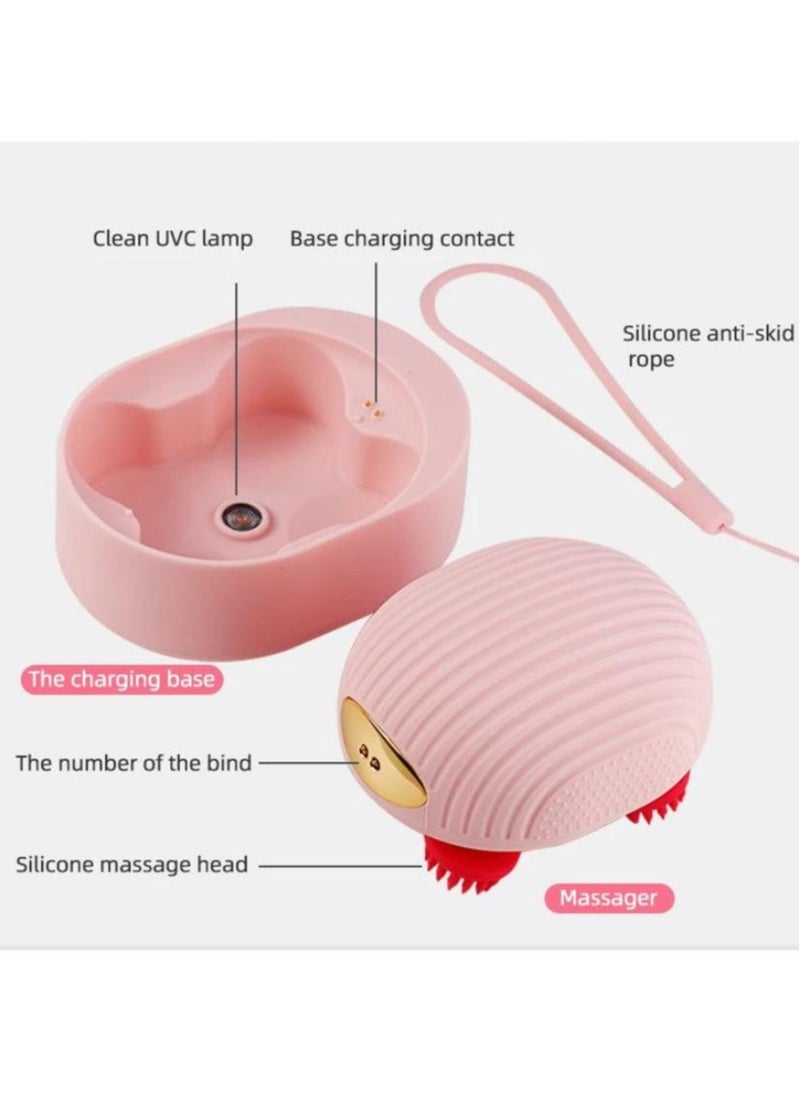 Prime by javaudan Electric Scalp Massager, Waterproof Portable Head Massager for Hair Growth Handheld Hair Massager with 4 Massage Heads, Detachable and Washable Handheld Scratcher for Deep Clean Hair Growth Head Relax  - Image 2