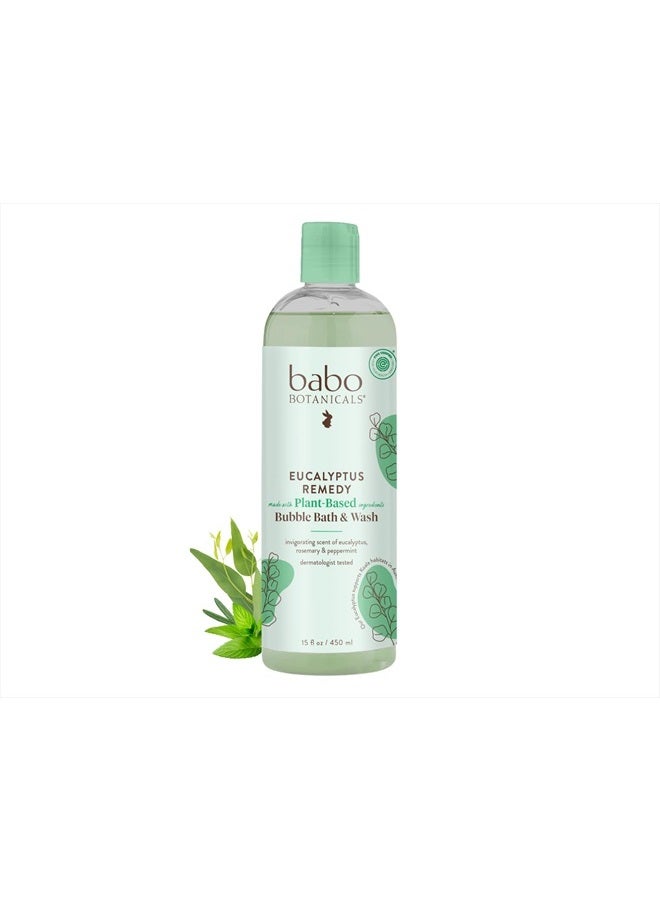 Babo Botanicals Eucalyptus Remedy 2-in-1 Bubble Bath & Wash - Invigorating Eucalyptus, Rosemary & Peppermint - For all ages - EWG Verified - Vegan - Image 1
