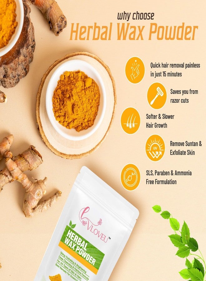 VLOVEU Wax Powder Hair Removal Women | Hair Removal Powder Turmeric| Painless Herbal Wax Powder Hair Removal, All Skin Types Hands, Legs, Underarms, Bikini & Intimate Area - 120 Gm (Pack Of 3) - Image 5
