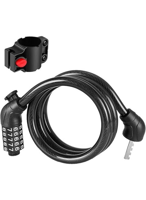 Bicycle Lock High Security 120 cm Bicycle Lock with 5-Digit Combination Code, Bicycle Lock for Bicycles, Scooters, E-Bikes, Motorcycles