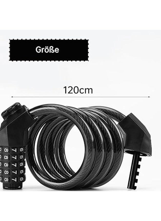 Generic - Bicycle Lock High Security 120 cm Bicycle Lock with 5-Digit Combination Code, Bicycle Lock for Bicycles, Scooters, E-Bikes, Motorcycles - Image 1