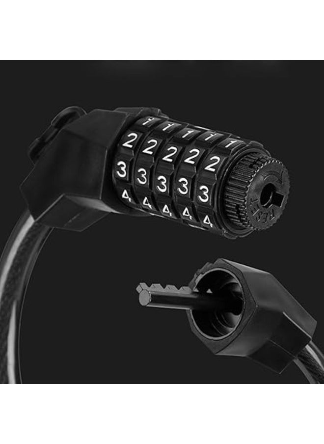 Generic - Bicycle Lock High Security 120 cm Bicycle Lock with 5-Digit Combination Code, Bicycle Lock for Bicycles, Scooters, E-Bikes, Motorcycles - Image 1