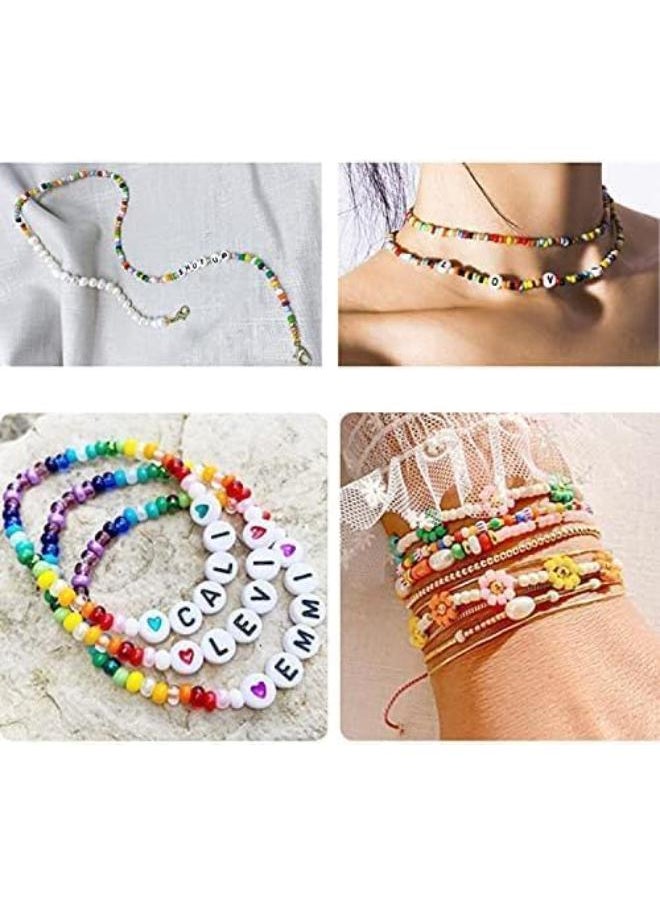 Generic Beads Set 18 Colors 5700 Pieces, Small Round Flat Beads Alphabet for Jewelry and Bracelets  - Image 2