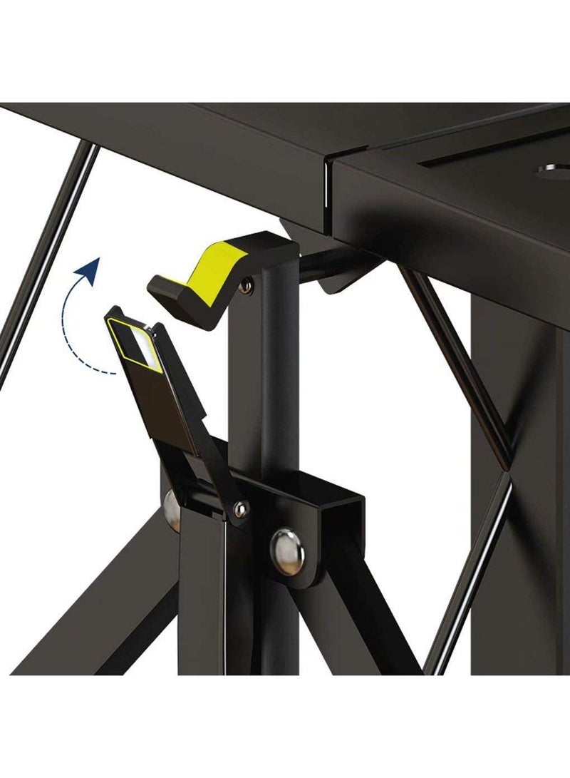 DubaiGallery Collapsible Stand Shelf, Modular Storage Shelf, Heavy Duty Metal Storage Rack with Wheels, Free Standing Storage - Image 4