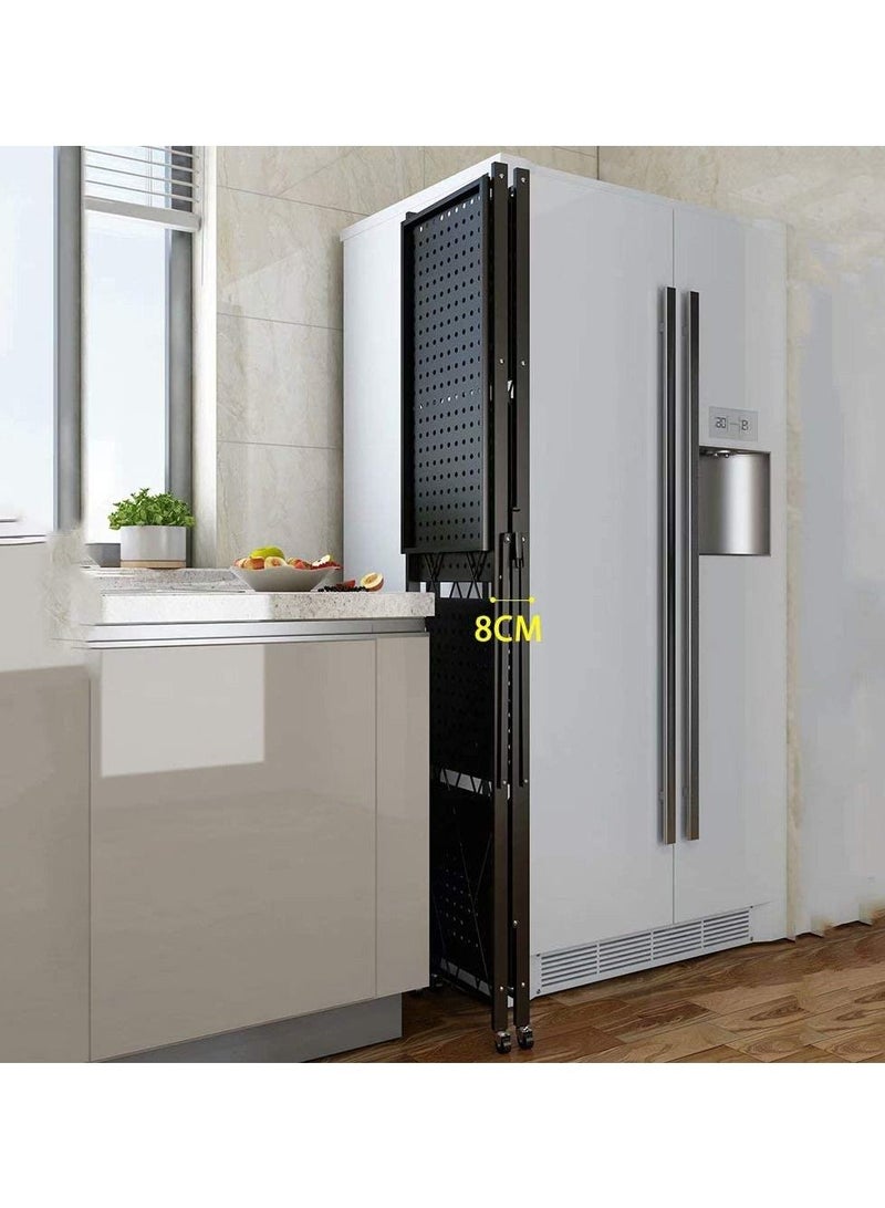 DubaiGallery Collapsible Stand Shelf, Modular Storage Shelf, Heavy Duty Metal Storage Rack with Wheels, Free Standing Storage - Image 3