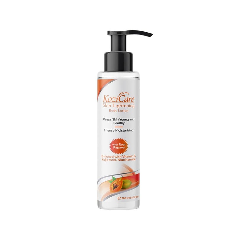 Kozicare Cream Papaya Body Lotion For All Skin Types  Shea Butter Body Lotion Niacinamide  Kojic Acid Body Lotion  Reduce Dryness  Flakiness  Soft Supple  Moisturize Skin  200 Ml - Image 1