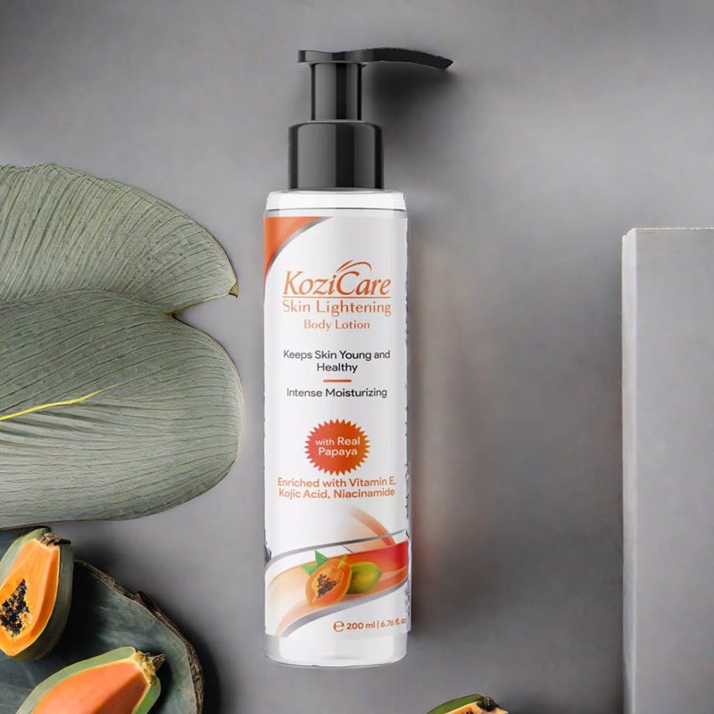 Kozicare Cream Papaya Body Lotion For All Skin Types  Shea Butter Body Lotion Niacinamide  Kojic Acid Body Lotion  Reduce Dryness  Flakiness  Soft Supple  Moisturize Skin  200 Ml - Image 2