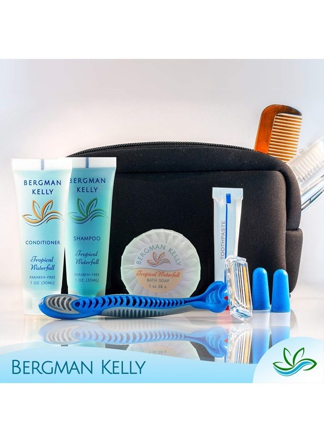 BERGMAN KELLY Round Soap Bars, 2in1 Shampoo & Conditioner 2-Piece Set (Tropical Waterfall, 1 oz each, 100 pc), Delight Your Guests with Revitalizing & Refreshing Sanitary Toiletries & Hotel Amenities - Image 5