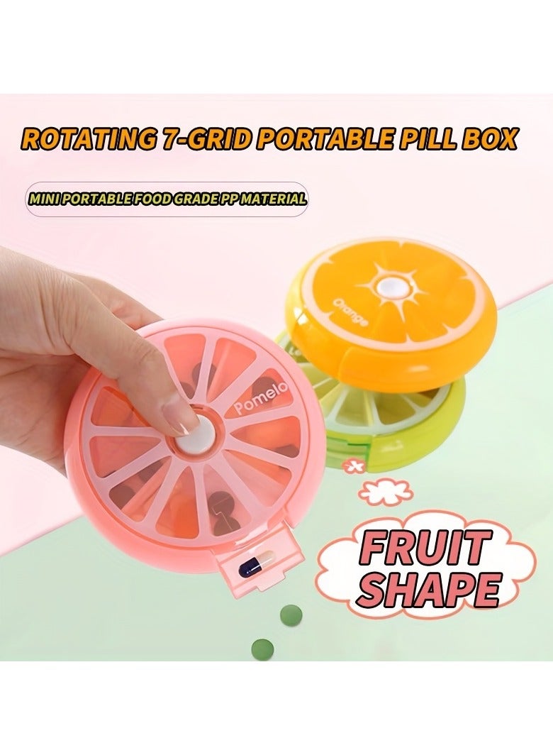 3pc Portable Pill Box For Travel, 7 Compartments For Medicines And Vitamins, Suitable To Put In A Pocket Or Purse, Safe Storage Of Daily Doses - Image 4