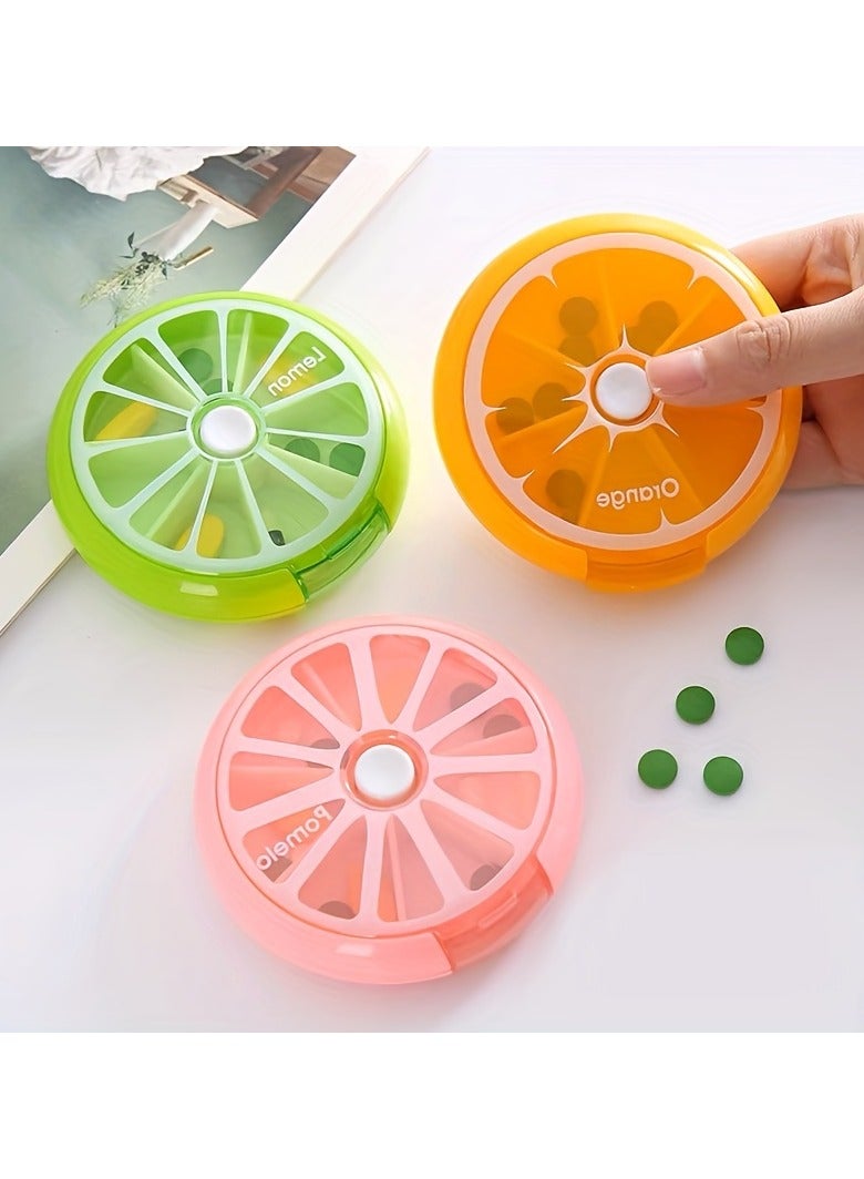 3pc Portable Pill Box For Travel, 7 Compartments For Medicines And Vitamins, Suitable To Put In A Pocket Or Purse, Safe Storage Of Daily Doses - Image 1