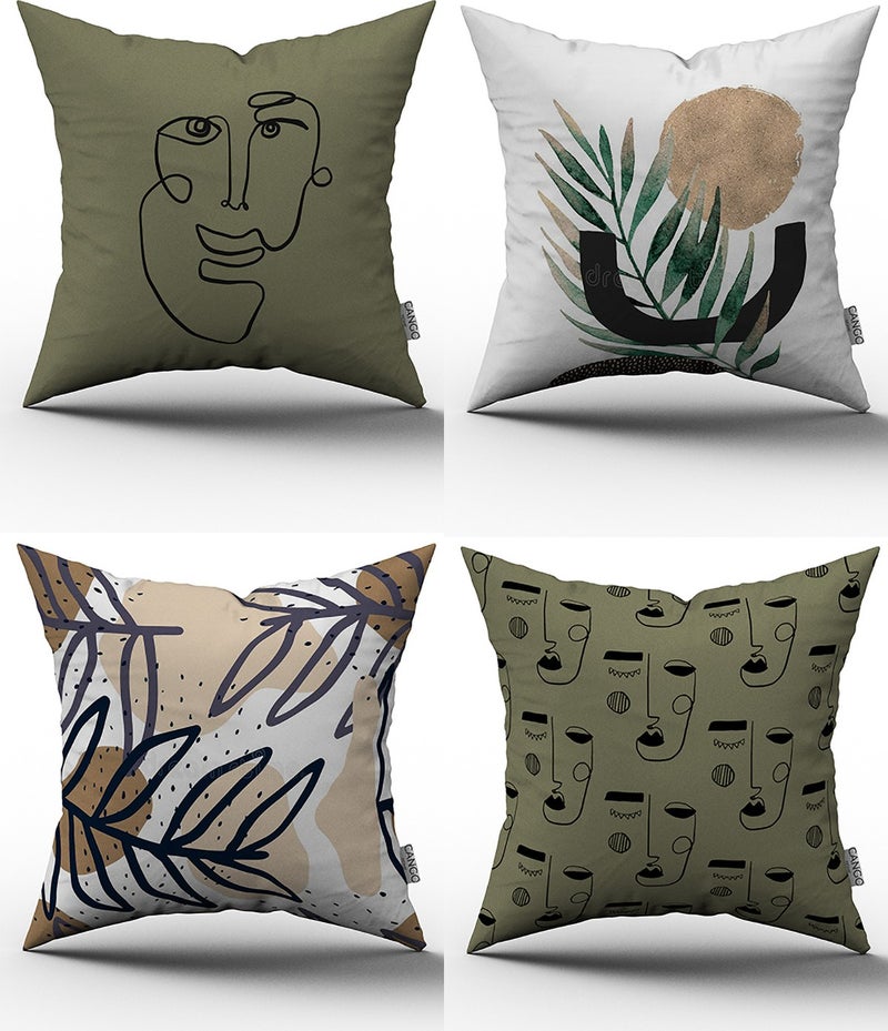 4-Piece Throw Pillow Cover Set - 43X43 cm - 053 