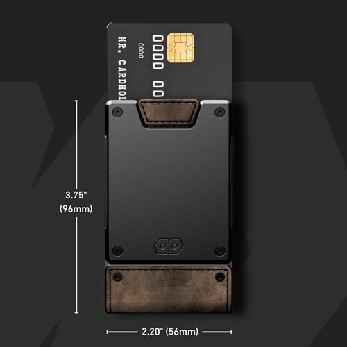 PROOF Wallet | Slim Minimalist Wallets for Men | Leather & Metal | RFID Wallet | Front/Back Pocket | Gift Box | Veteran Owned (Founder (Brown Leather | Dark Gun Metal)) - Image 4