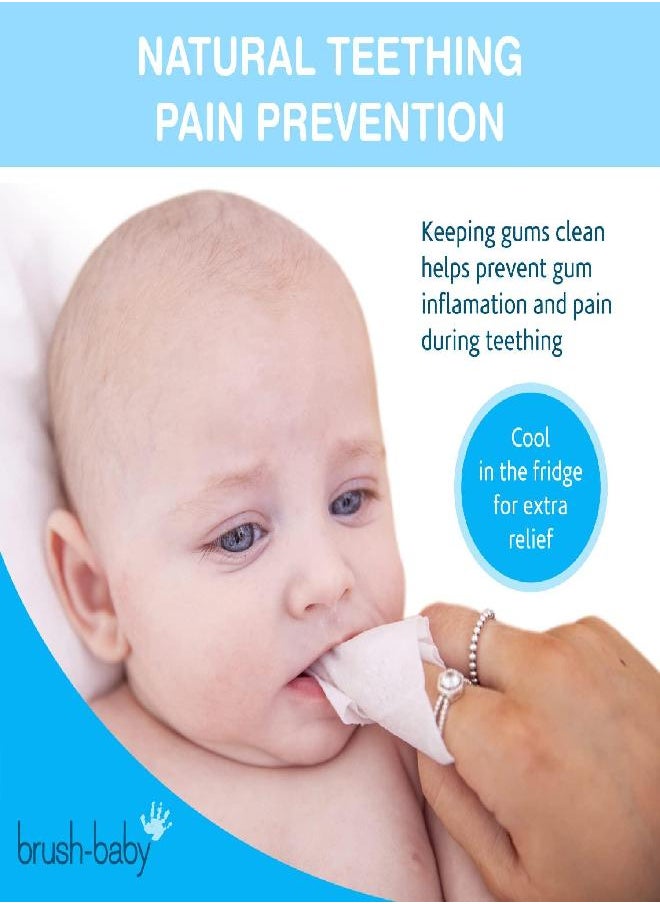 brush-baby - Brush Baby Teething Relief Dental Wipes for Ages 0-Toddler - Naturally Eliminate Teething Pain, Prevent Tooth Decay and Sour Milk Breath - 28 Finger Wipes - Image 1