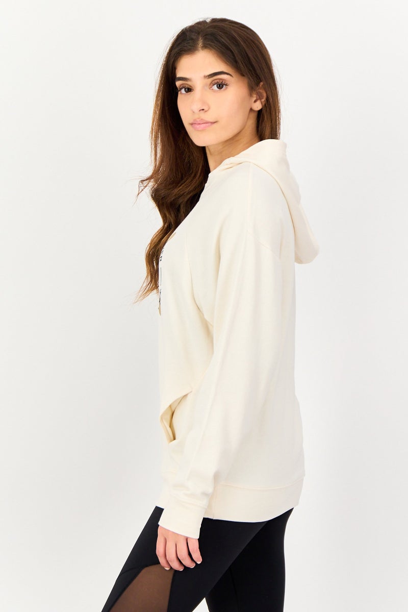 PUMA هودي خارجي طويل الأكمام للنساء، بيج - Image 2