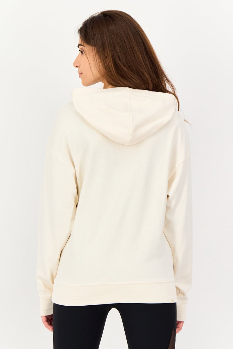 PUMA هودي خارجي طويل الأكمام للنساء، بيج - Image 3