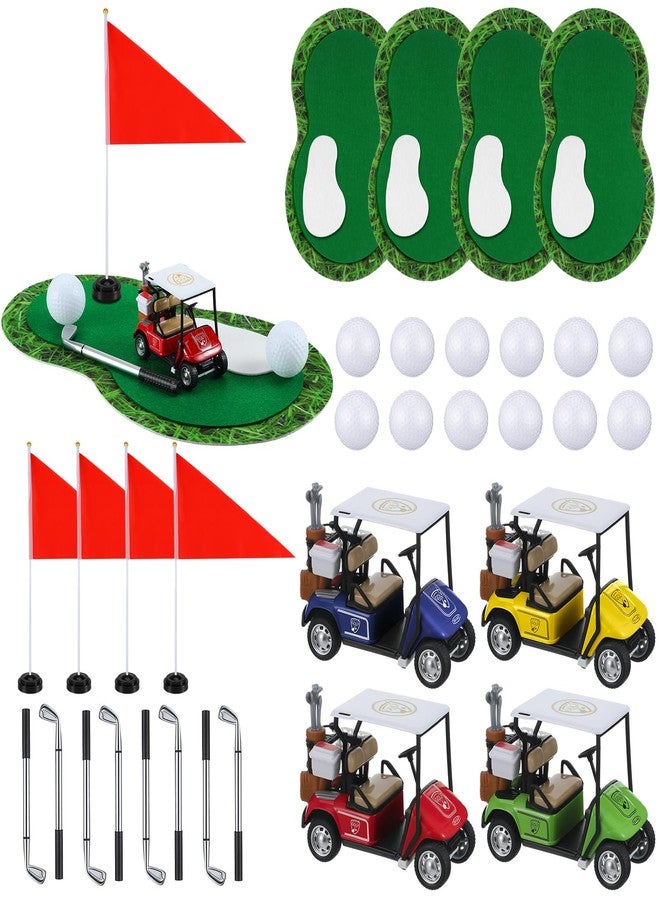 LaRandom 4 Pcs Golf Table Centerpiece Decorations with Practice Ball Golf Cart Toy Pen Tees Grass Mats Red Flag Plastic Flag Stand for Sport Themed Birthday Party Decor - Image 1