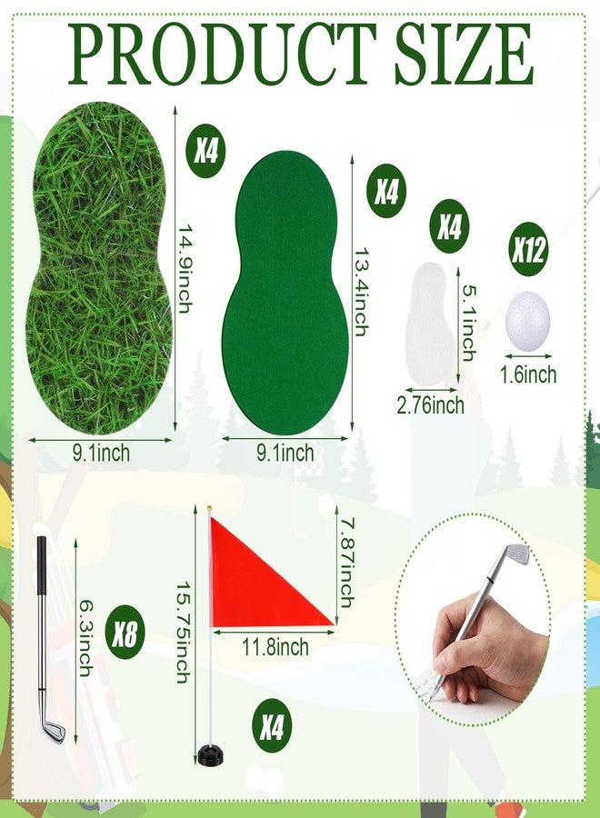 LaRandom 4 Pcs Golf Table Centerpiece Decorations with Practice Ball Golf Cart Toy Pen Tees Grass Mats Red Flag Plastic Flag Stand for Sport Themed Birthday Party Decor - Image 2