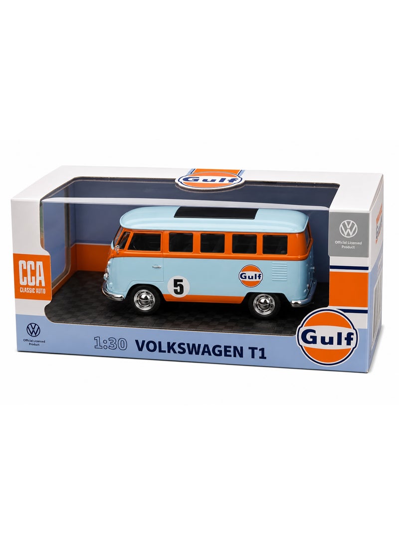 CCA 1:30 VOLKSWAGEN T1 BLUE E Diecast Alloy Car Model Toy Car with Light, Sound, Opening Doors & Pull Back Action - Image 2