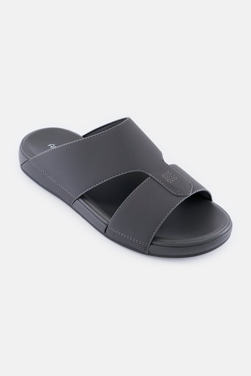 Algspar Men Slip On Arabic Sandals, Dark Grey - Image 1