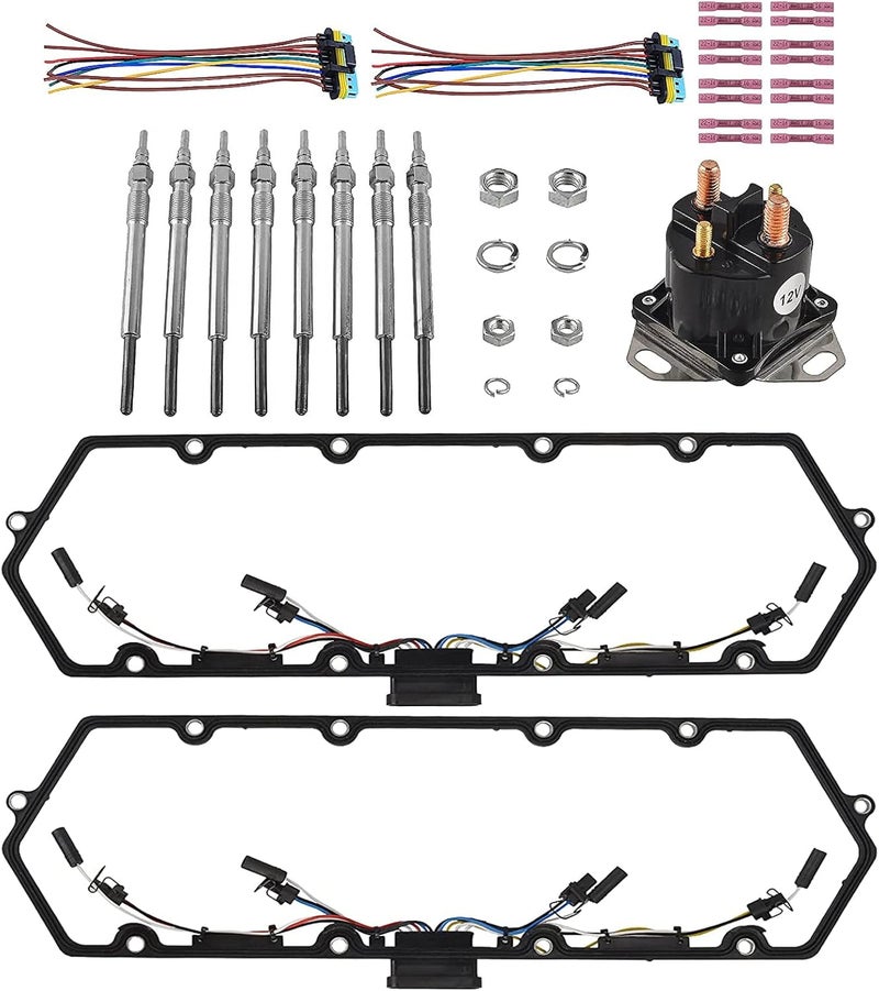 BOMLING Powerstroke Diesel Valve Cover Gasket Set for Ford F250 F350 E250 E350 7.3L (1999-2003) with Gaskets, Glow Plugs, Harness, and Relay - Image 1