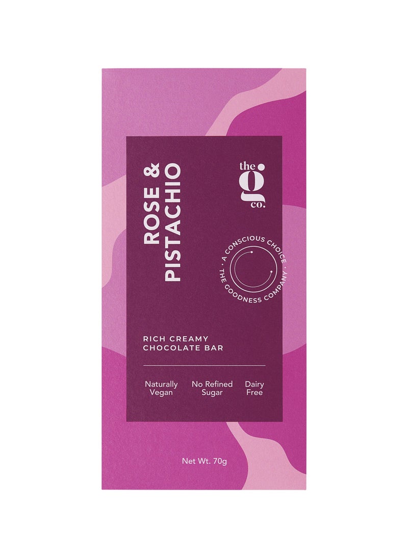 The G Co - Rose & Pistachio Vegan Chocolate Bar - Image 1