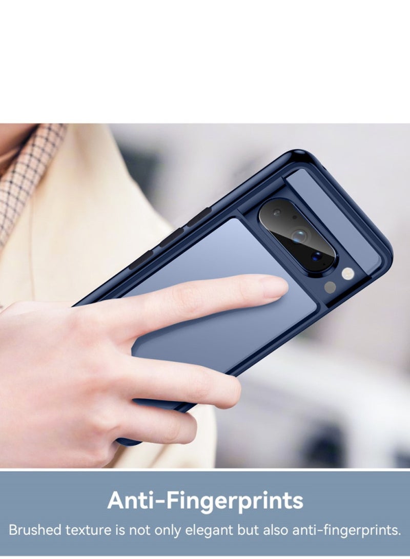 Wtech Hybrid Silicone with Translucent Back Protective Lens Sheild Case Cover For Google Pixel 8 Pro 5G 2023 Navy Blue - Image 2