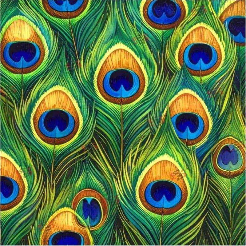 S2S قماش خلفية ريش لتزيين البوجا التقليدي، قماش تزيين خلفية | قماش ستارة للمهرجانات والفعاليات والمناسبات - (5 × 5 قدم) - Image 2