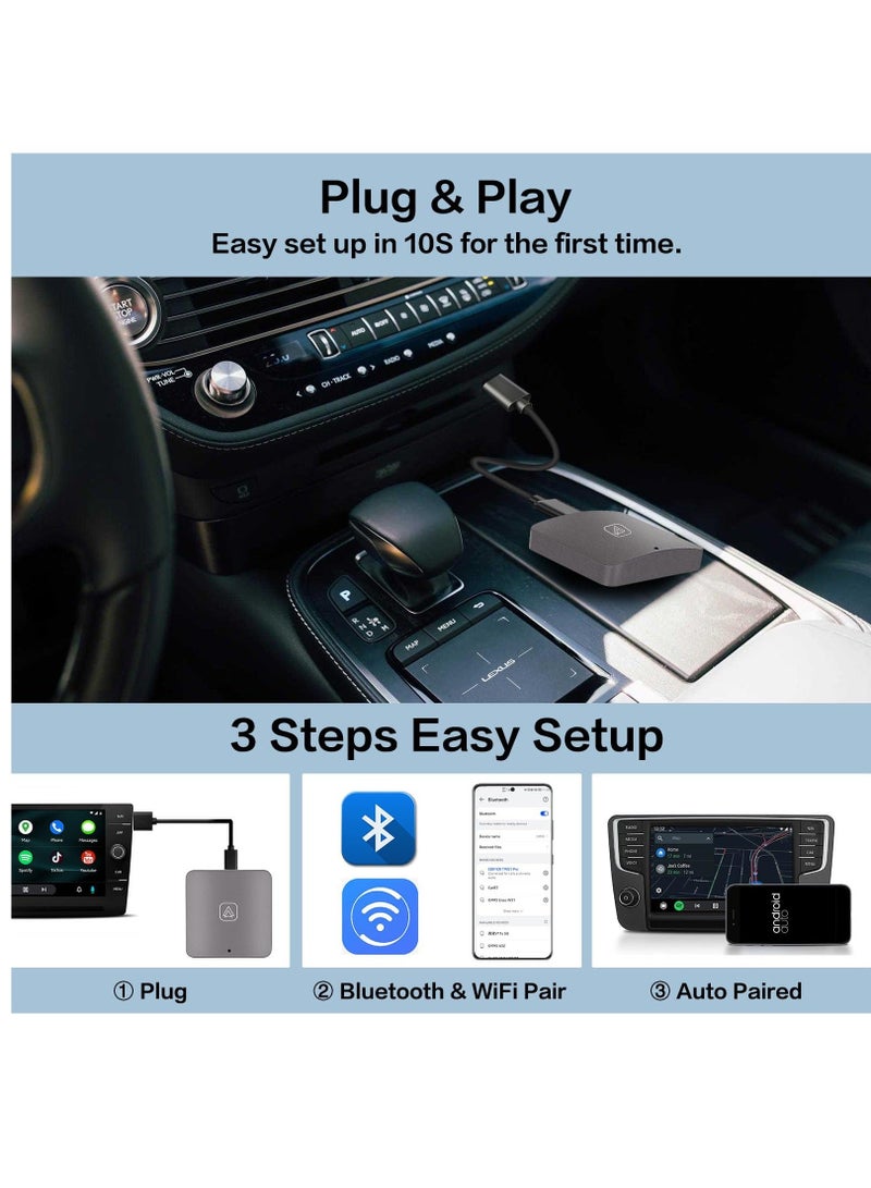 Generic Wireless Android Auto Adapter for OEM Factory Wired Android Auto Cars 5.8Ghz WiFi Plug & Play Easy Setup Wireless Android Auto Dongle for Android Phones Converts Wired Android Auto to Wireless - Image 4