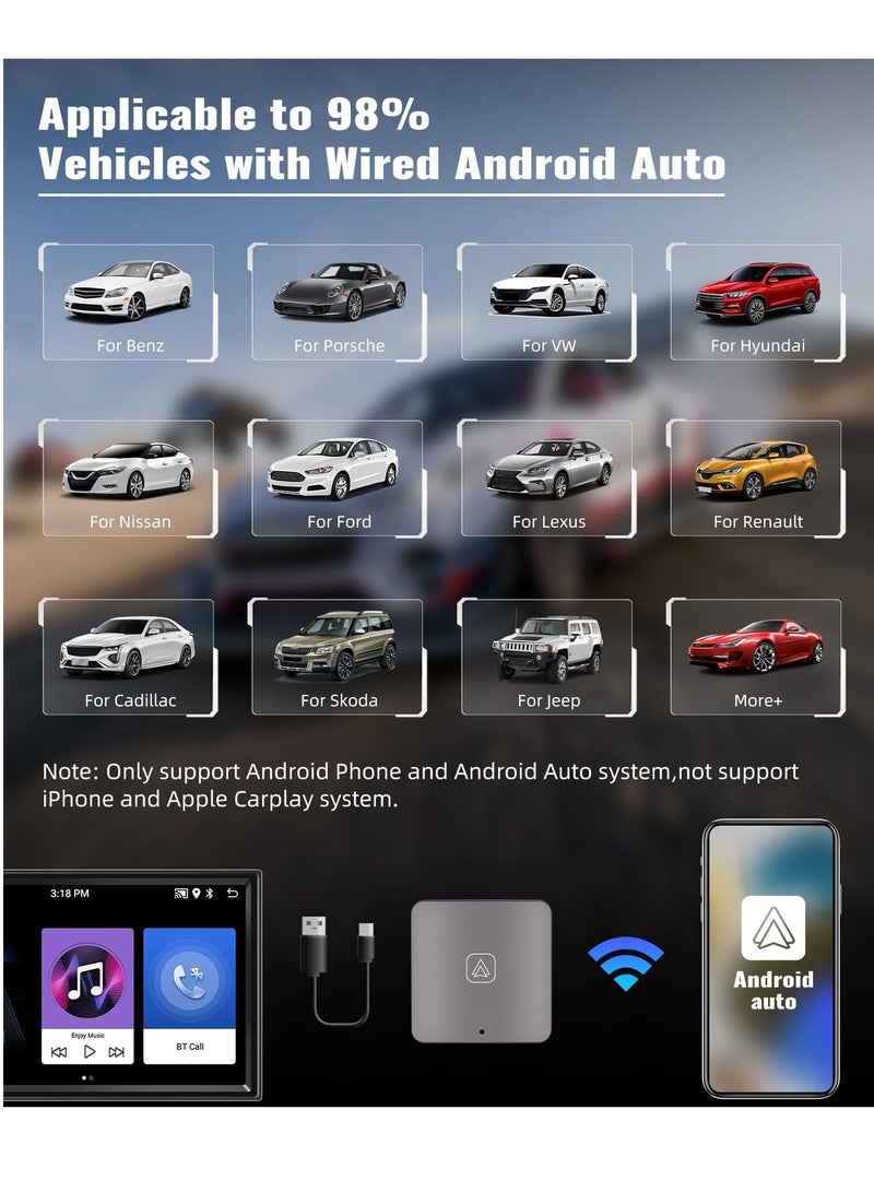 Generic Wireless Android Auto Adapter for OEM Factory Wired Android Auto Cars 5.8Ghz WiFi Plug & Play Easy Setup Wireless Android Auto Dongle for Android Phones Converts Wired Android Auto to Wireless - Image 3