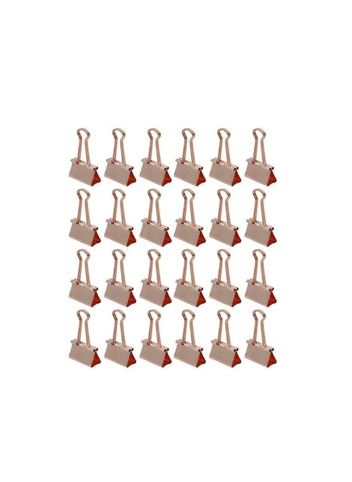FLAMINGO - Binder Clips Rose Gold 32mm  Metal Binder Clips Photo Clips for Home and Office Supplies Assorted Jumbo Paper Clip Holder for Files, Papers, Office Supply 24pcs - Image 1