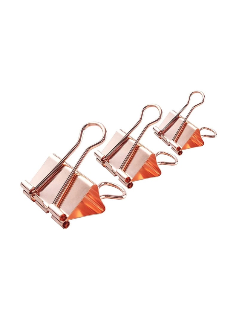 FLAMINGO - Binder Clips Rose Gold 32mm  Metal Binder Clips Photo Clips for Home and Office Supplies Assorted Jumbo Paper Clip Holder for Files, Papers, Office Supply 24pcs - Image 1