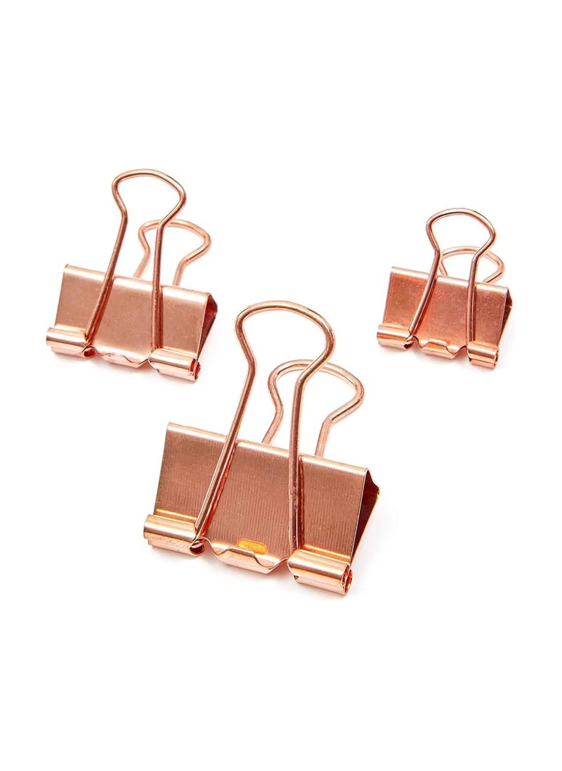 FLAMINGO - Binder Clips Rose Gold 32mm  Metal Binder Clips Photo Clips for Home and Office Supplies Assorted Jumbo Paper Clip Holder for Files, Papers, Office Supply 24pcs - Image 1