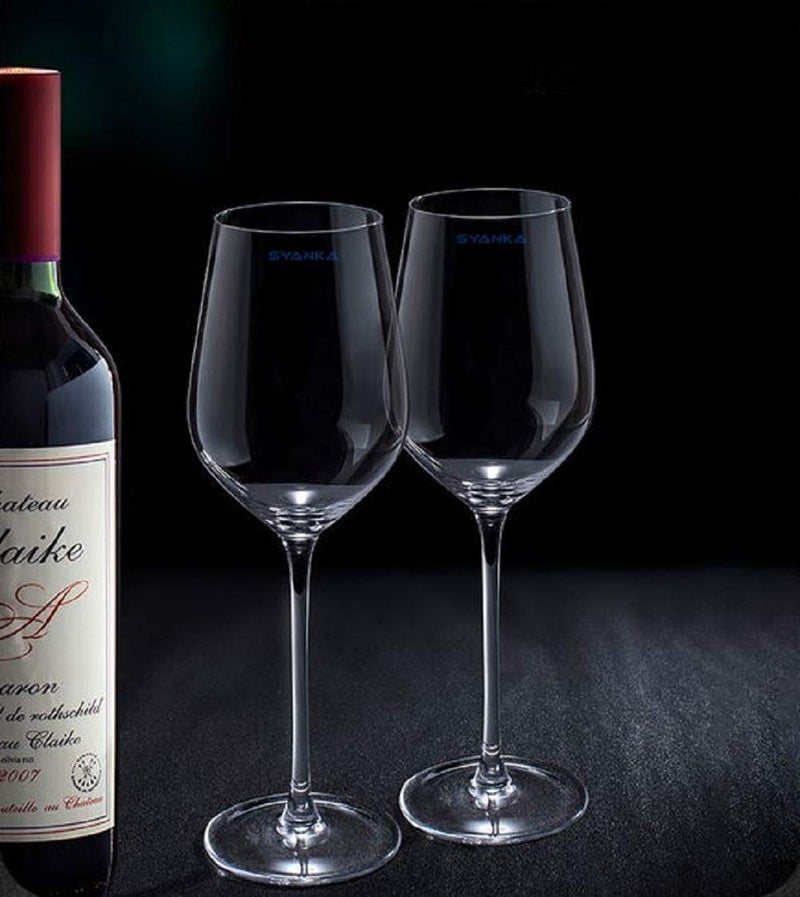 SYANKA Italian Premium Glass Wine Glass - Set of 2, Clear, 330ml - Image 4
