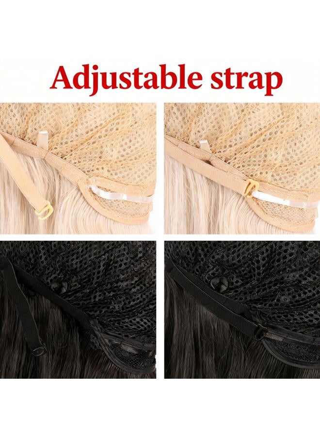 MapofBeauty 40" 100cm Oblique Bangs Anime Costume Long Straight Cosplay Wig Party Wig (Black) - Image 5