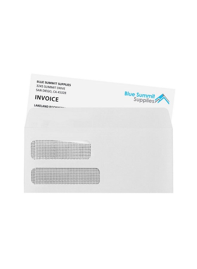 بلو سوميت سابلايز 500 رقم 9 مغلفات أمان ذات نافذة مزدوجة قابلة للطي والختم مصممة لفواتير الكتب السريعة وبيانات العمل مع ضغط ذاتي الغلق وغطاء إغلاق رقم 9 مقاس 3 7/8 بوصة × 8 7/8 بوصة - Image 2